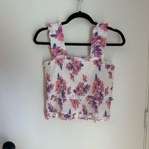 THML floral smock crop top
